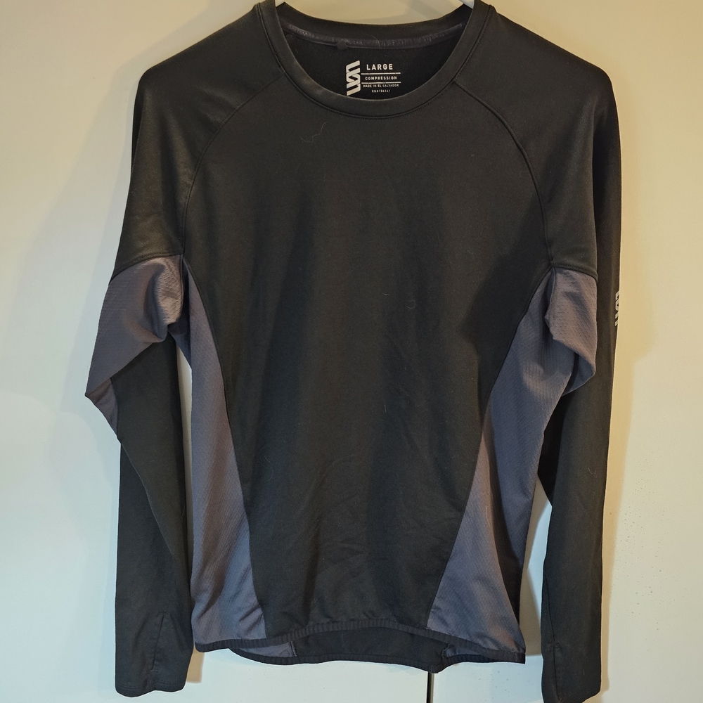 Second Skin Overalls Charcoal and Black Long Sleeve Shirt